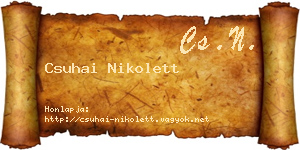 Csuhai Nikolett névjegykártya
